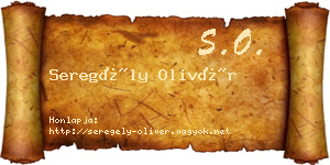 Seregély Olivér névjegykártya
